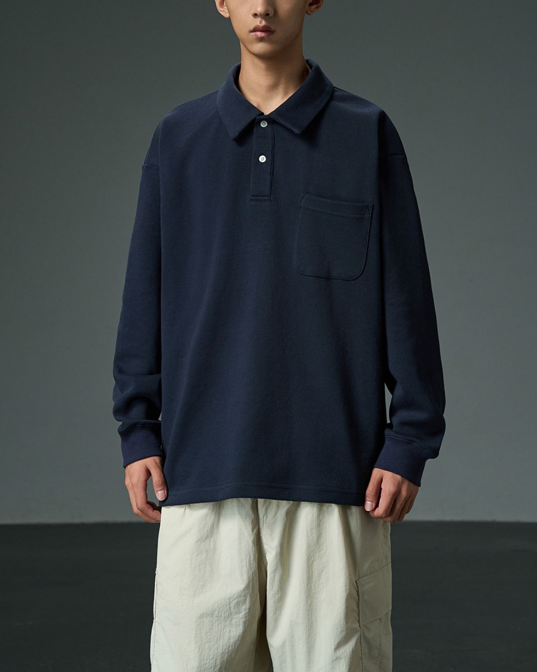 Basic Relaxed Polo Shirt　LS087