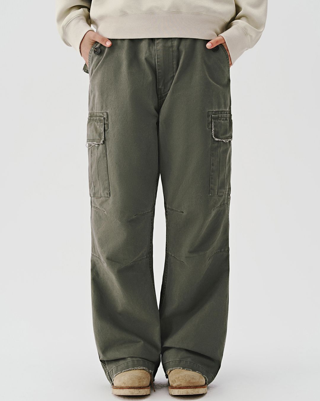 Washed Flare Work Pants　CP046