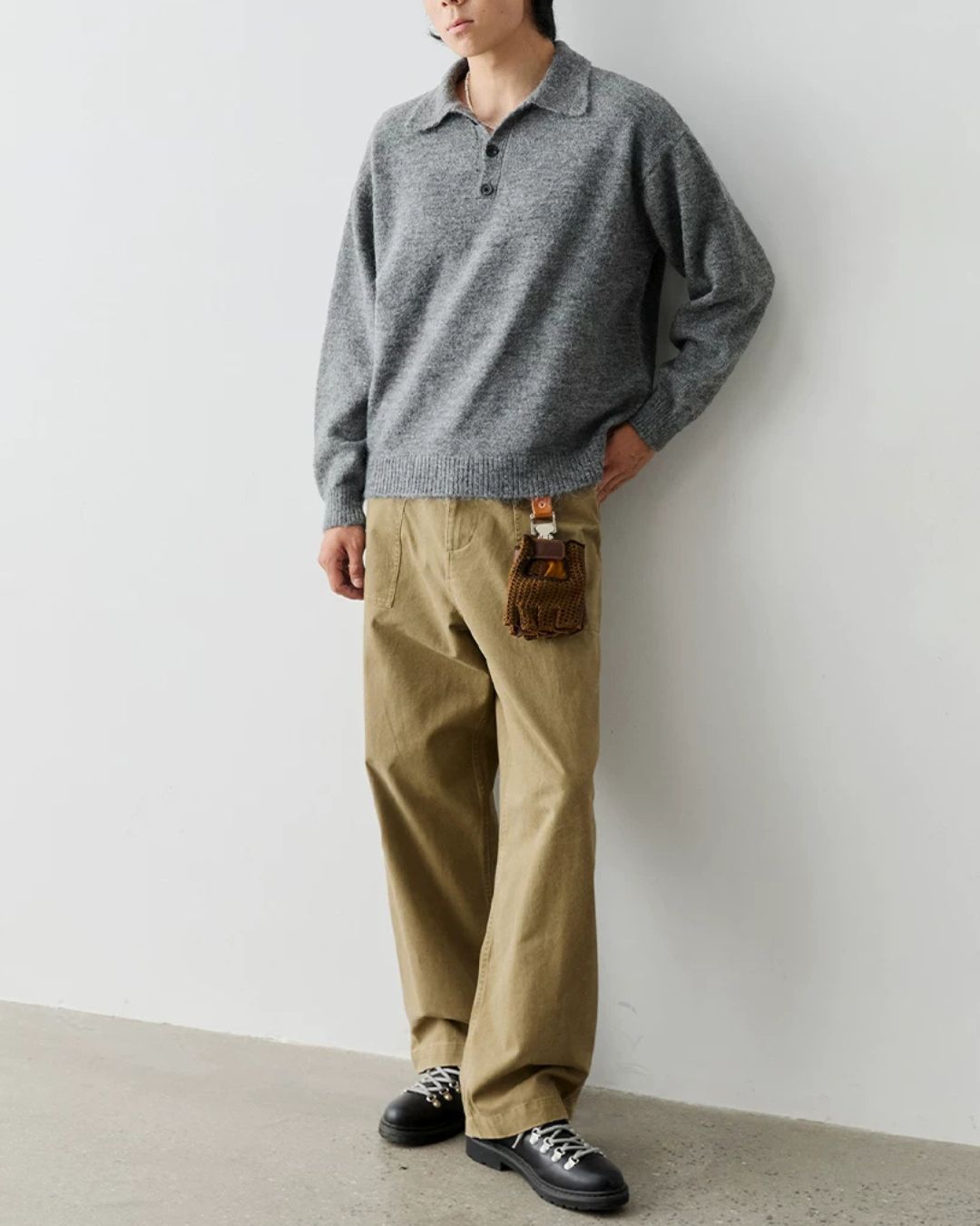 Alpaca Blend Polo Knit　KN058