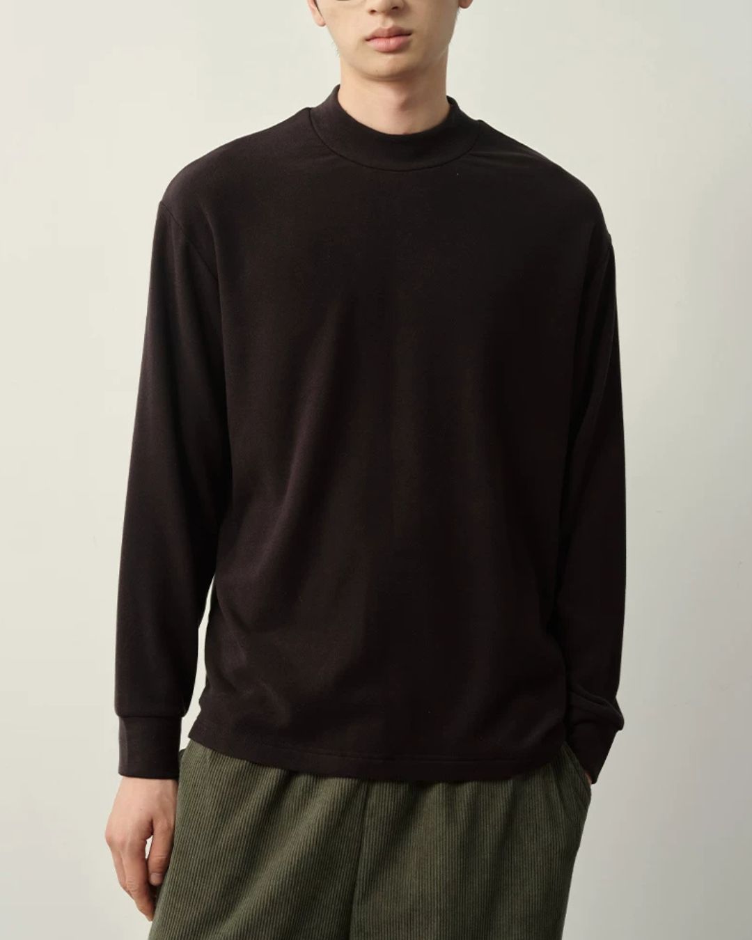 Mock Neck Long Sleeve T-Shirt　LT096