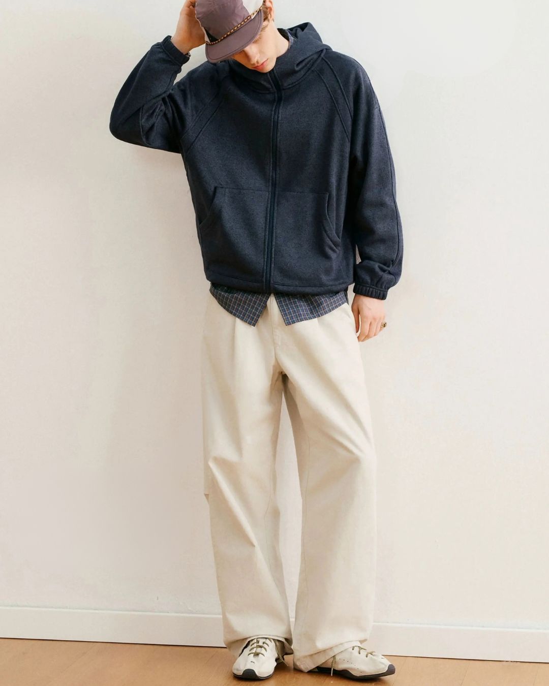 Heathered Zip Hoodie　HD085