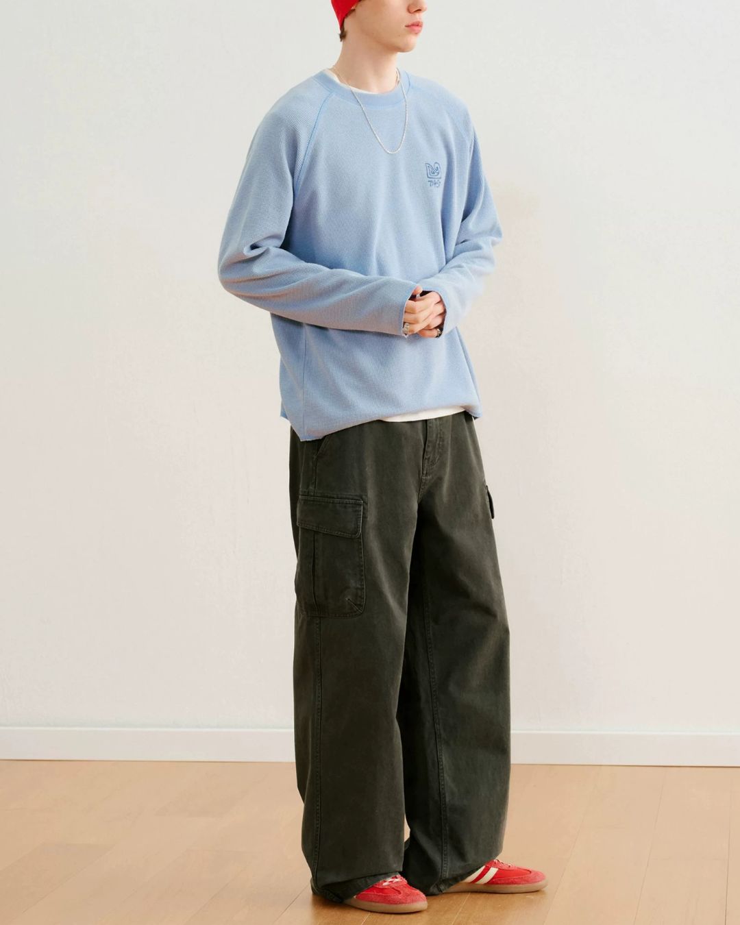 Washed Cargo Wide Pants　CP063