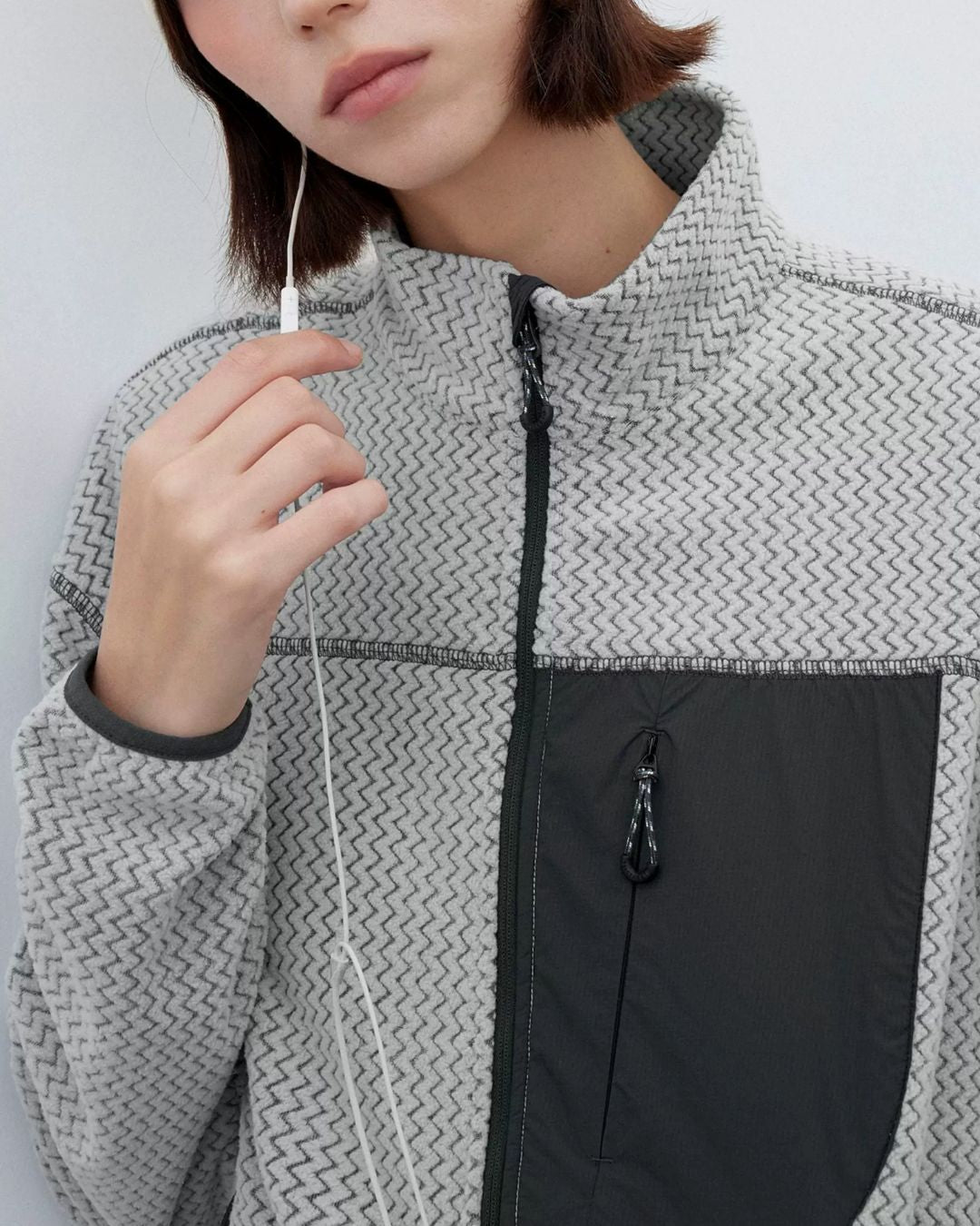 Wave Textured Fleece Jacket　JK266
