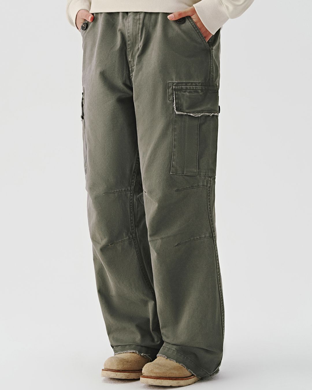 Washed Flare Work Pants　CP046