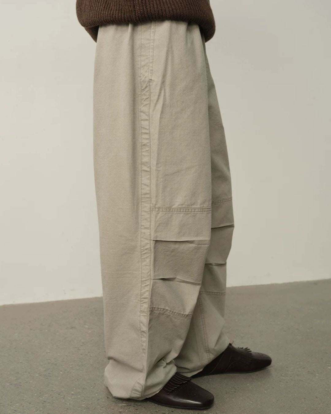 Washed Panel Wide Pants　WP126