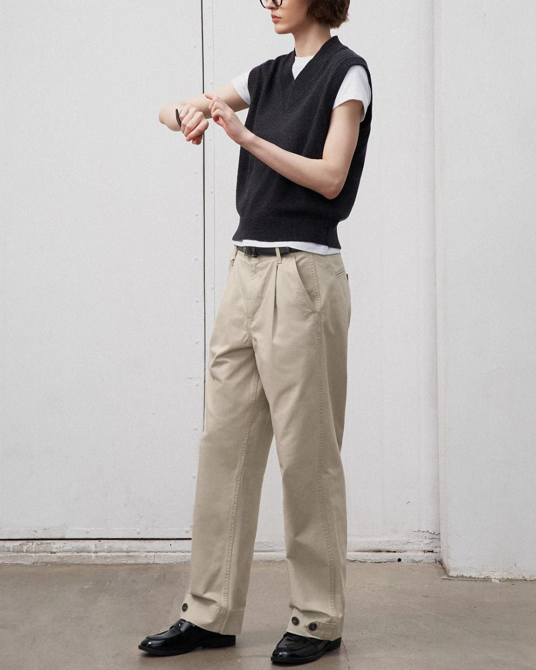 Classic Straight Button Pants　WP073