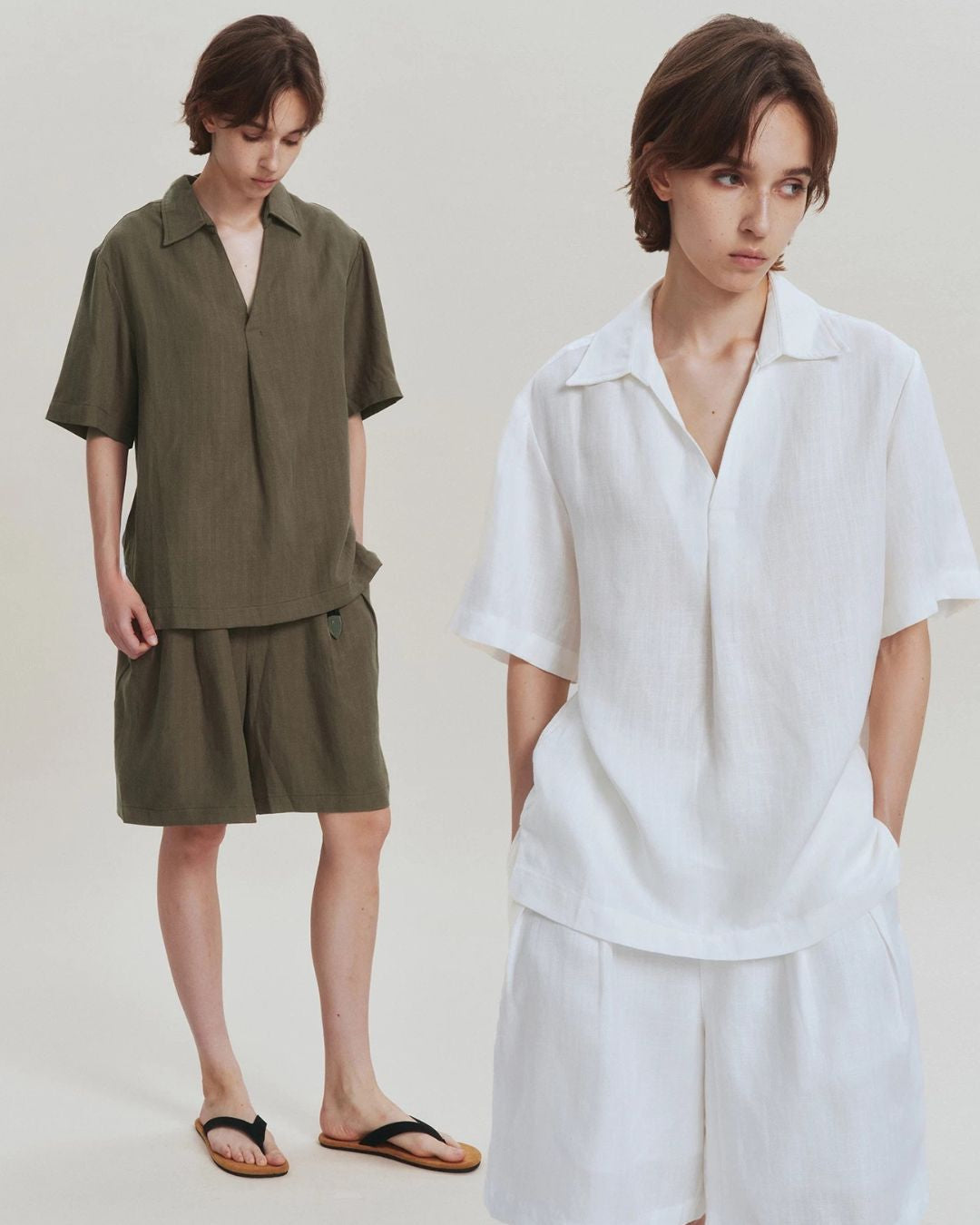 Linen Relaxed Skipper Shirt　SS095