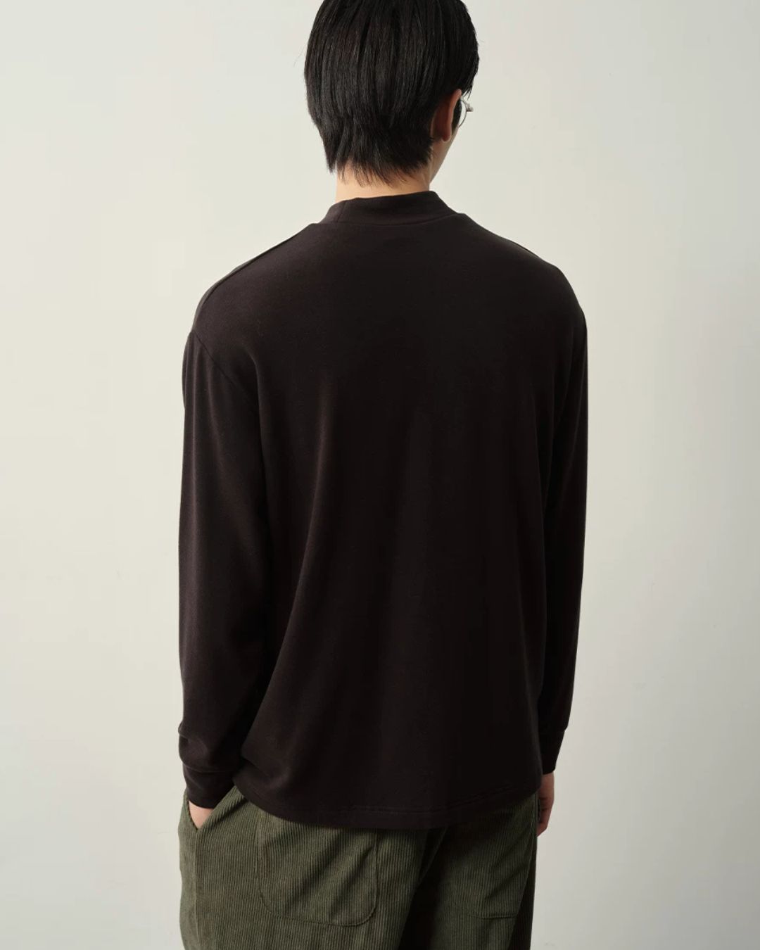 Mock Neck Long Sleeve T-Shirt　LT096