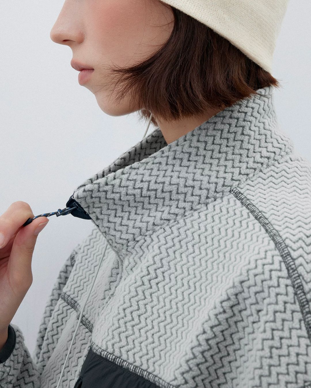 Wave Textured Fleece Jacket　JK266