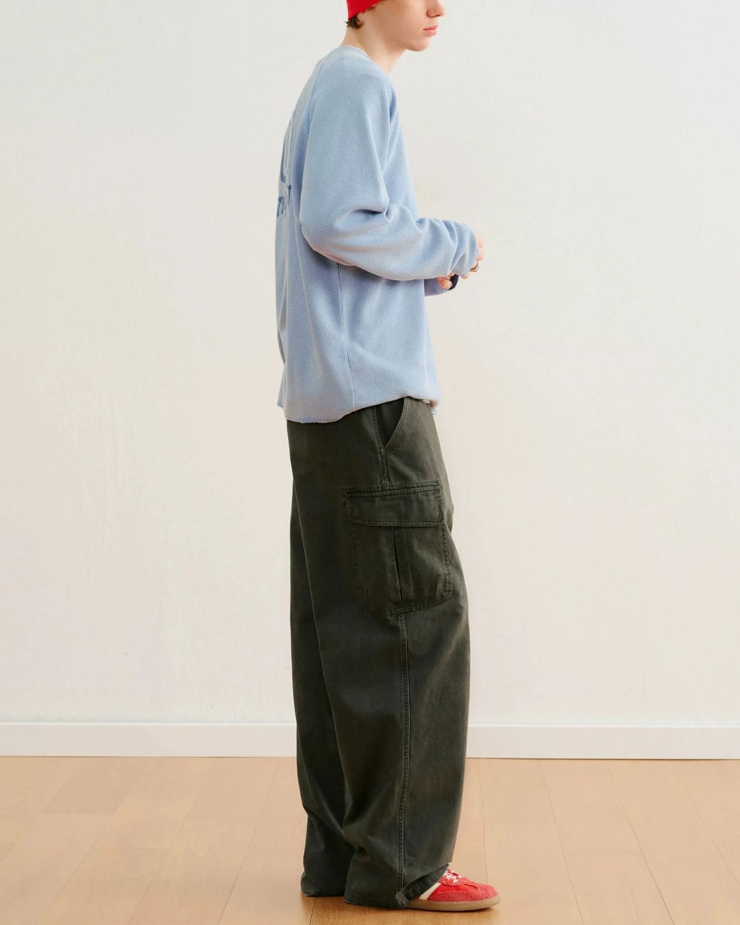 Washed Cargo Wide Pants　CP063