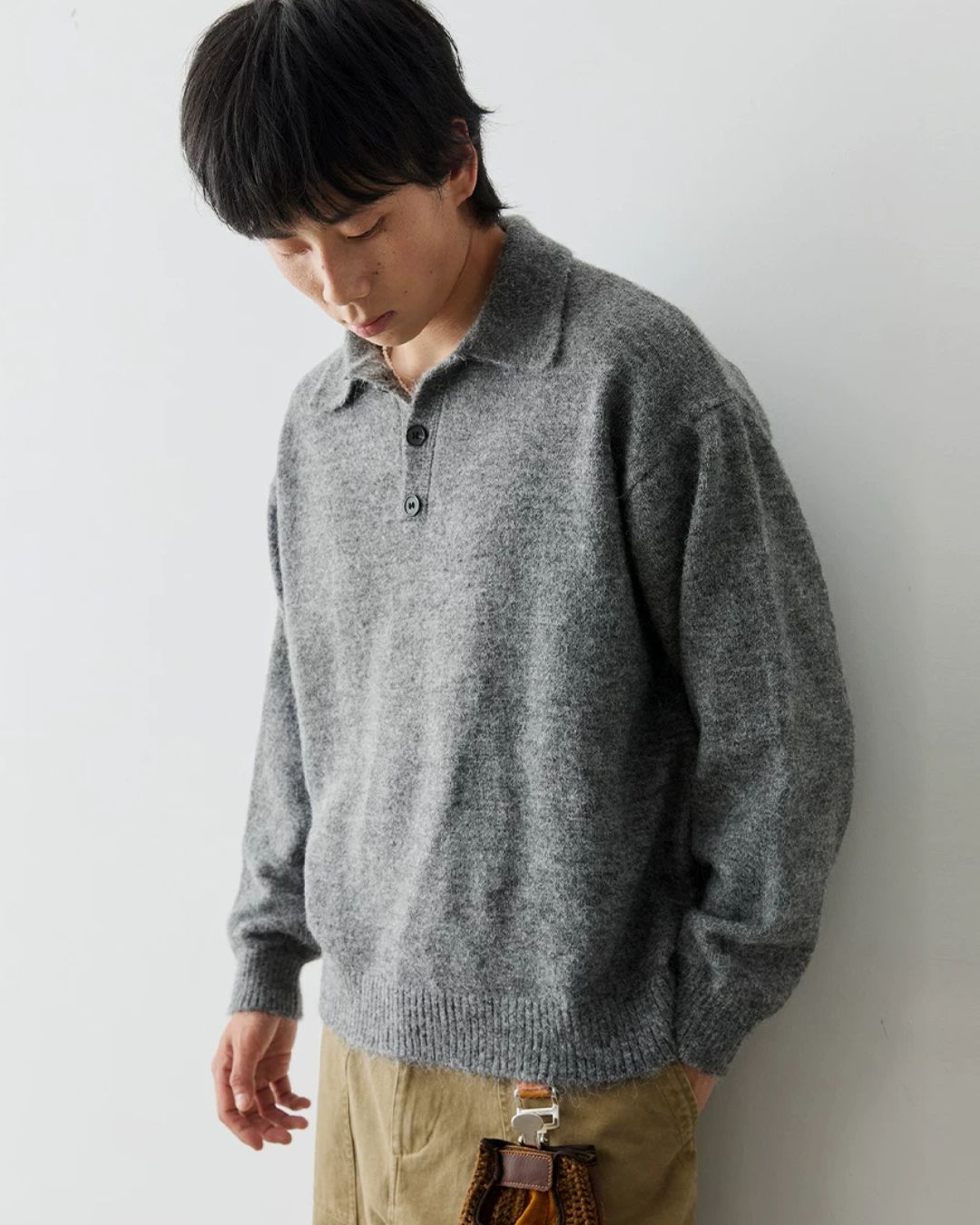 Alpaca Blend Polo Knit　KN058