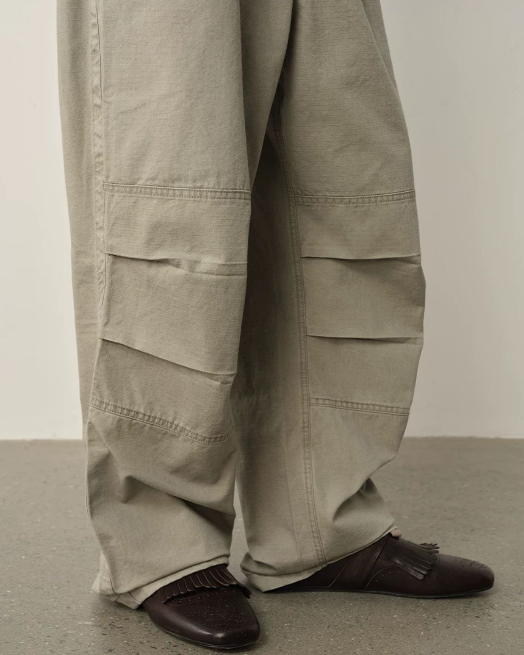 Washed Panel Wide Pants　WP126