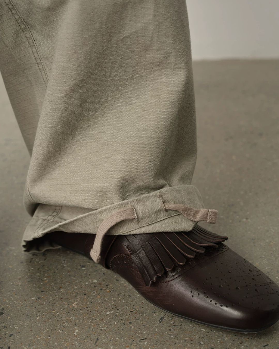 Washed Panel Wide Pants　WP126