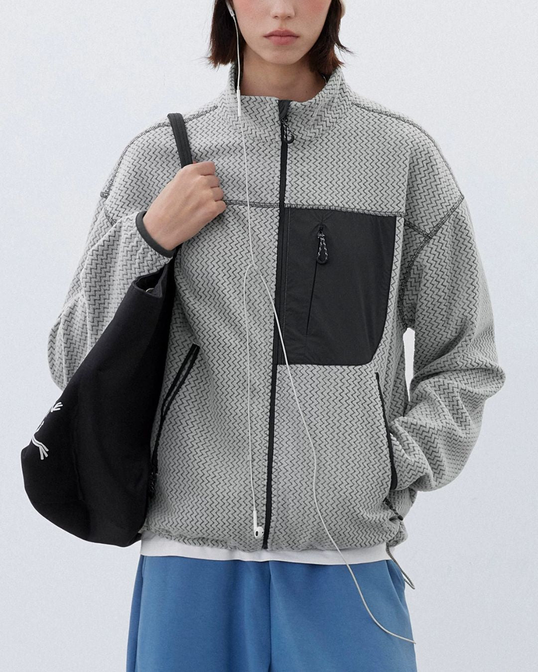 Wave Textured Fleece Jacket　JK266