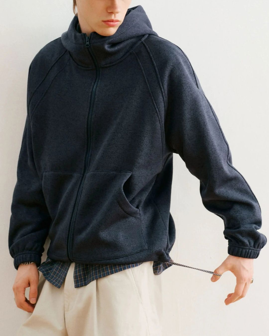 Heathered Zip Hoodie　HD085