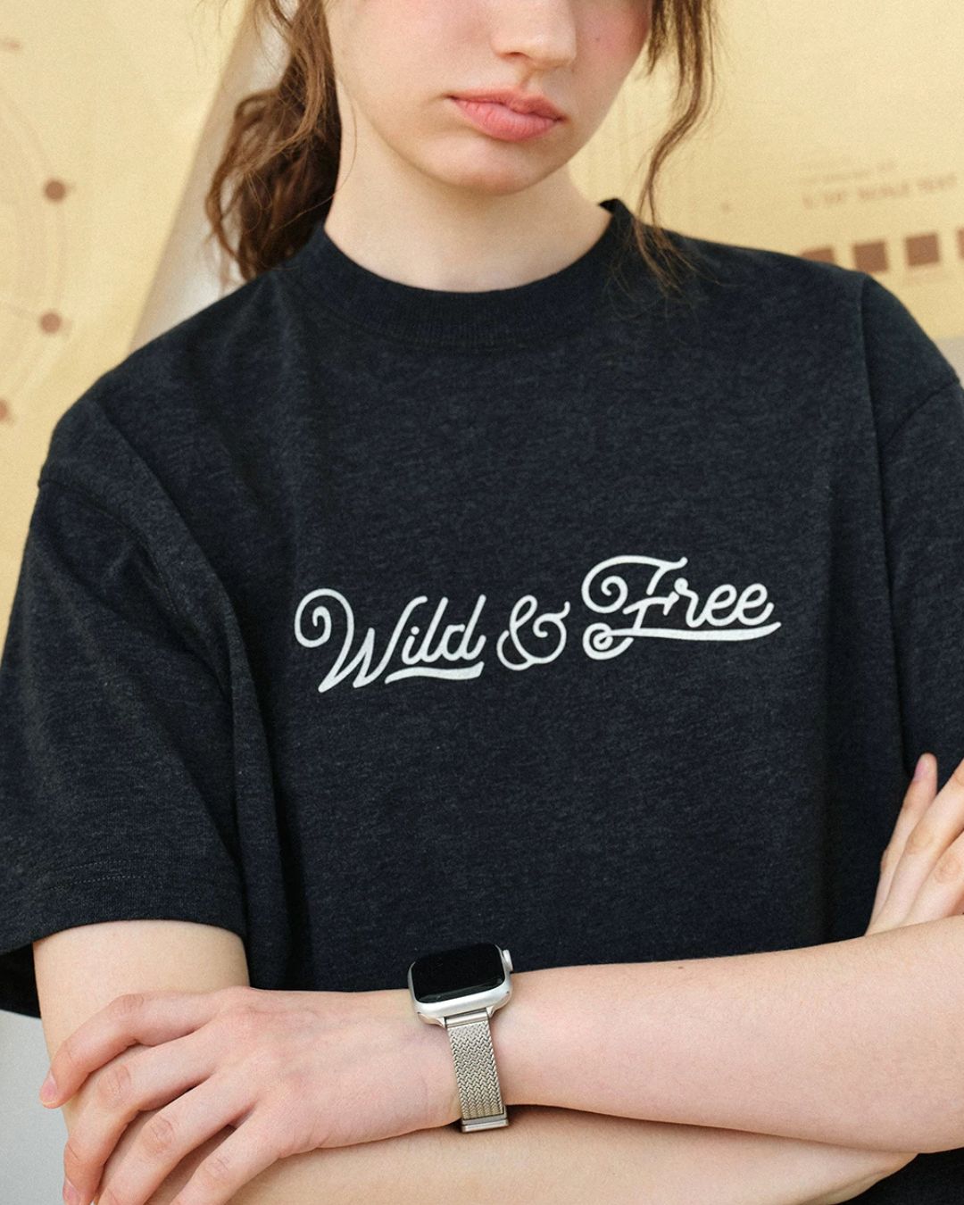 Textured Logo Crew Neck T-Shirt　ST188