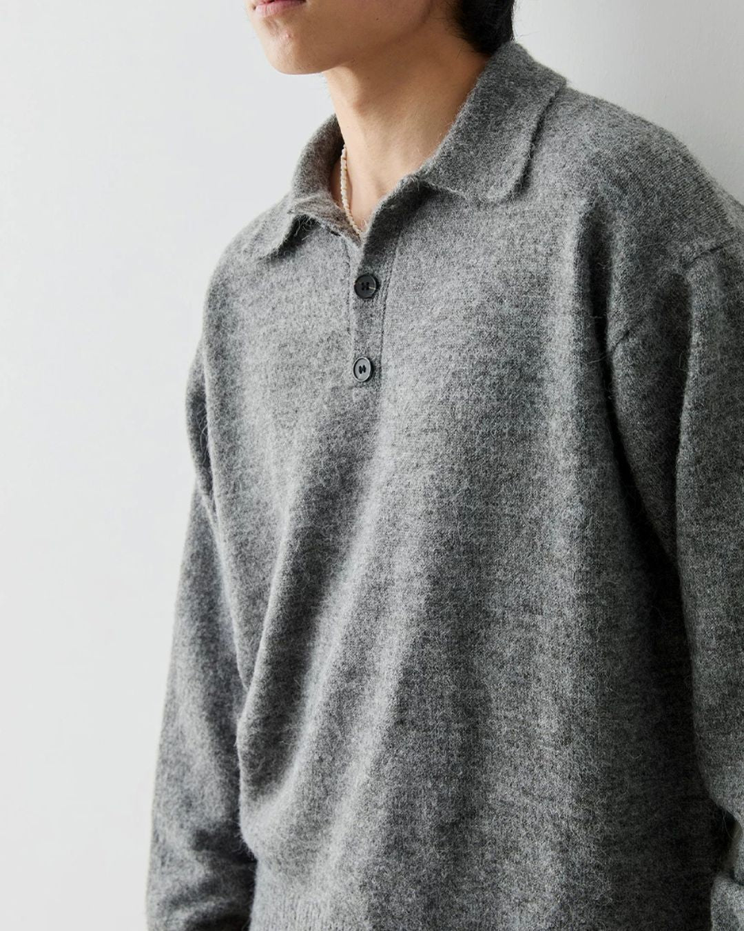 Alpaca Blend Polo Knit　KN058
