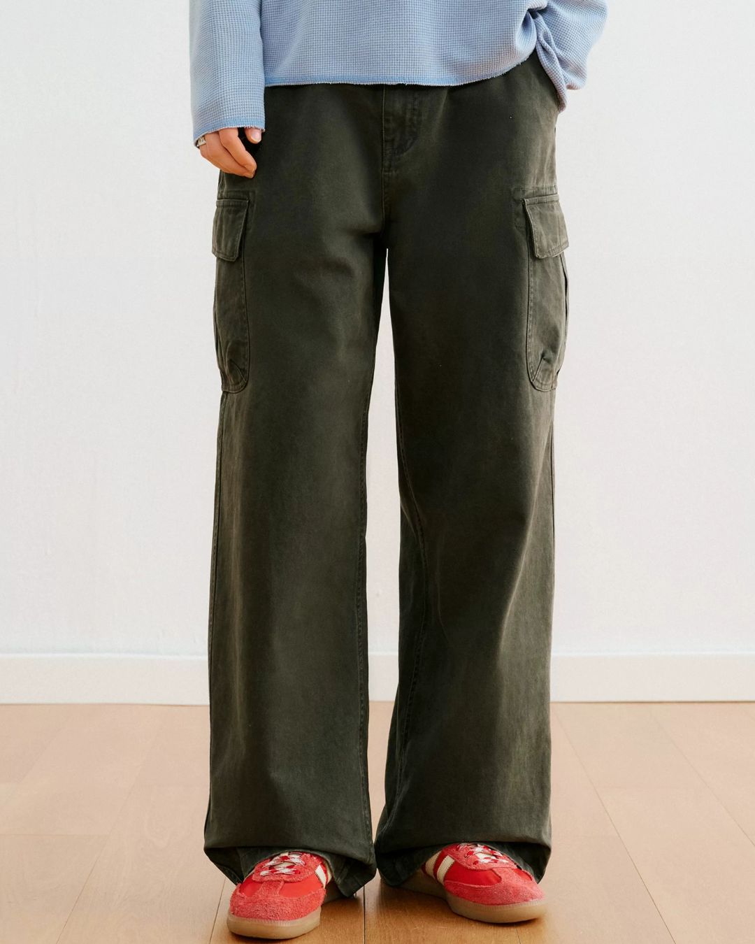 Washed Cargo Wide Pants　CP063