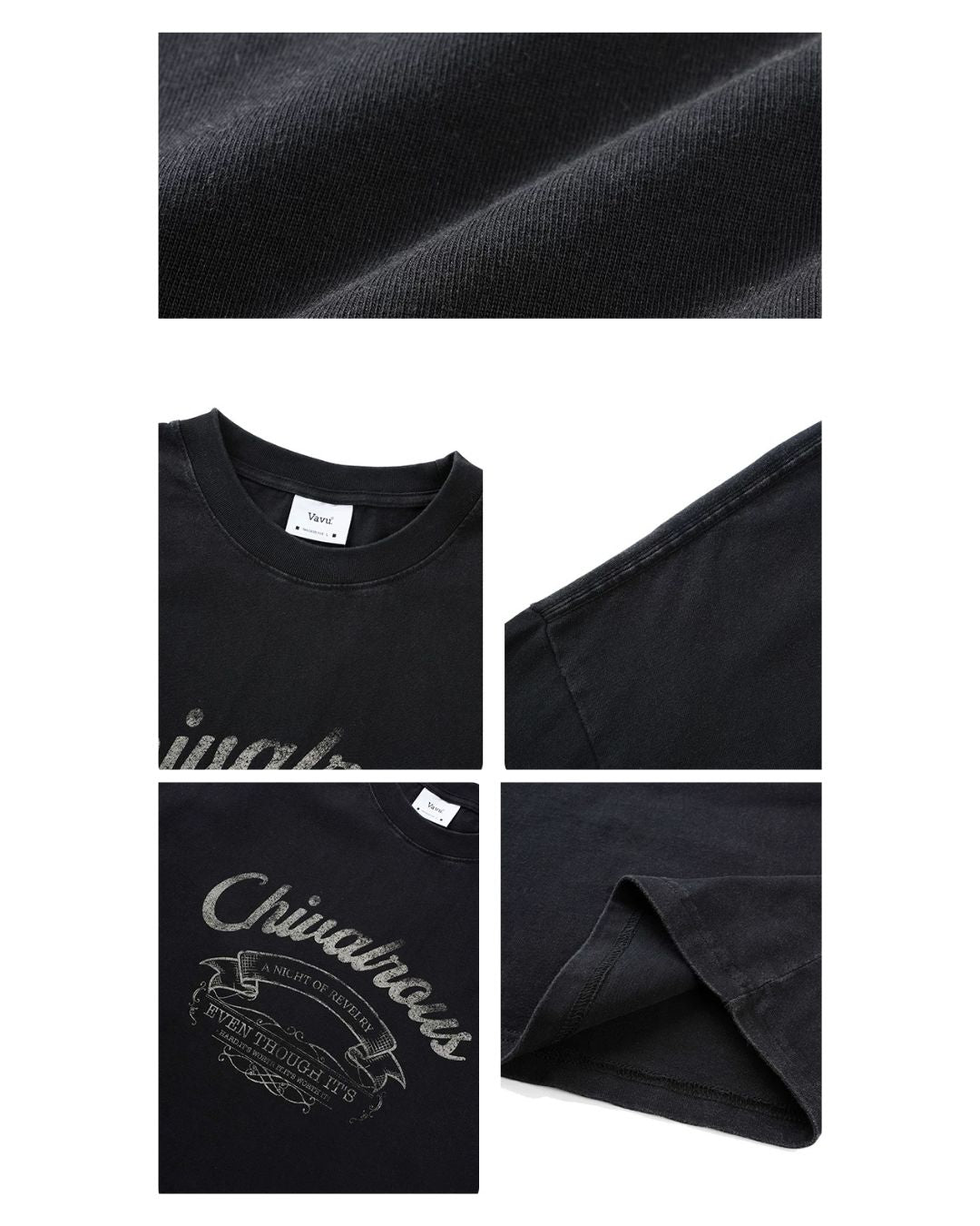 Washed Retro Print T-shirt　ST196