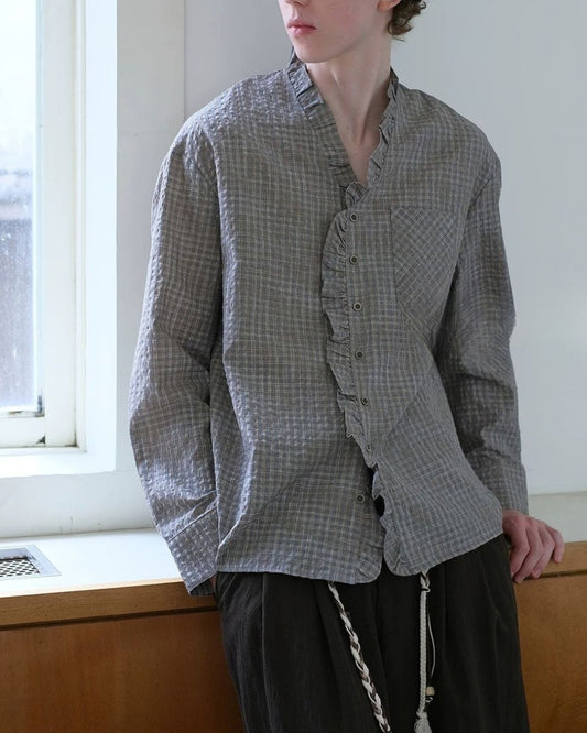Ruffle Check Shirt　LS114