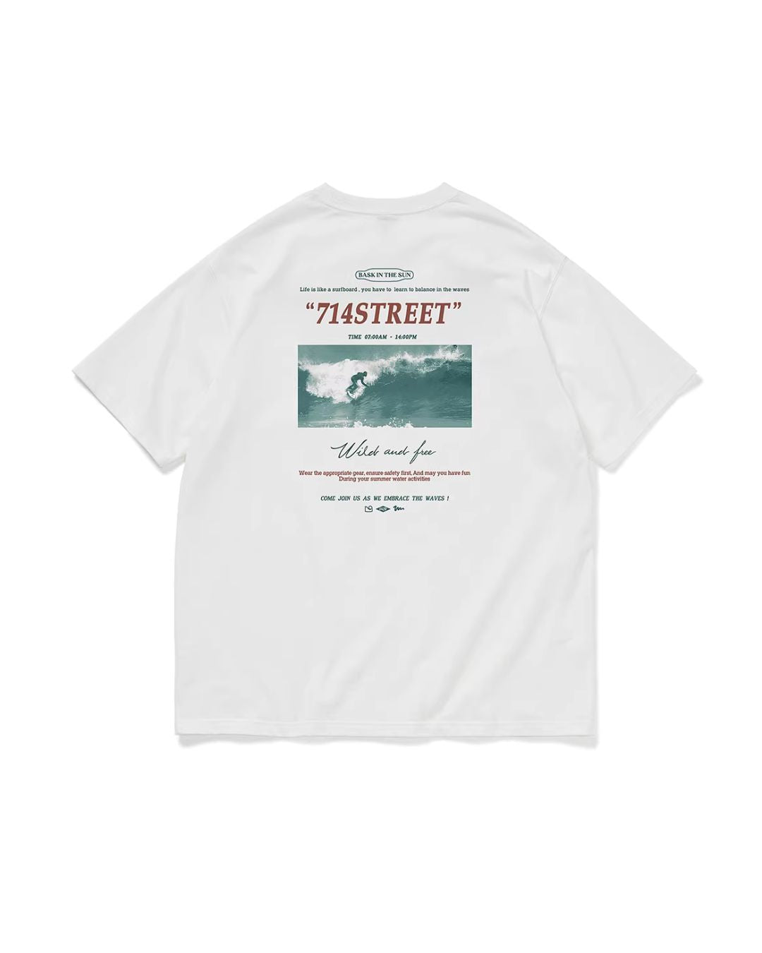 Surfing Back Print T-shirt　ST172