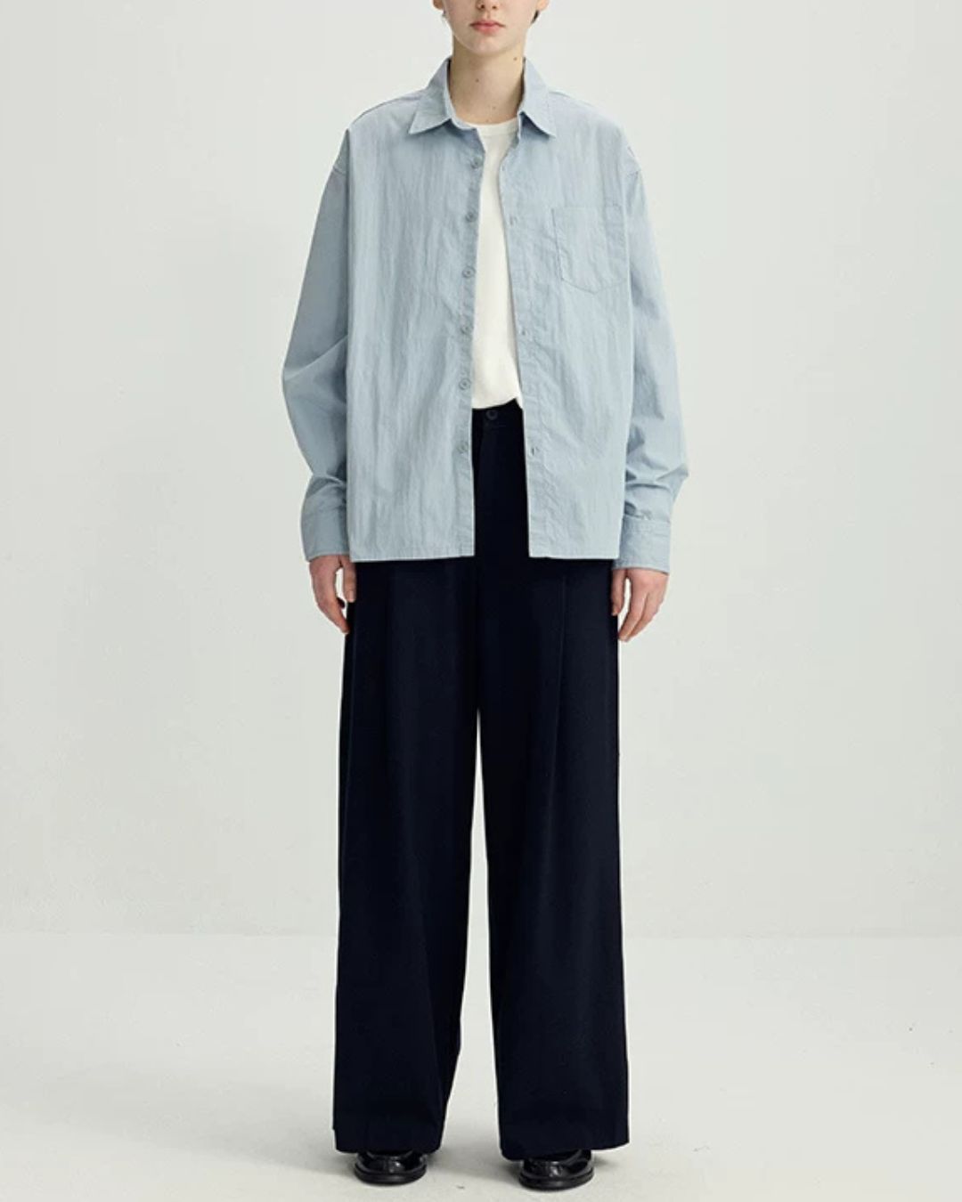 Light Blue Short-length Shirt　LS106
