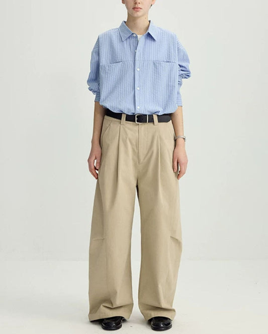 Washed Cotton Side-tuck Pants　WP100