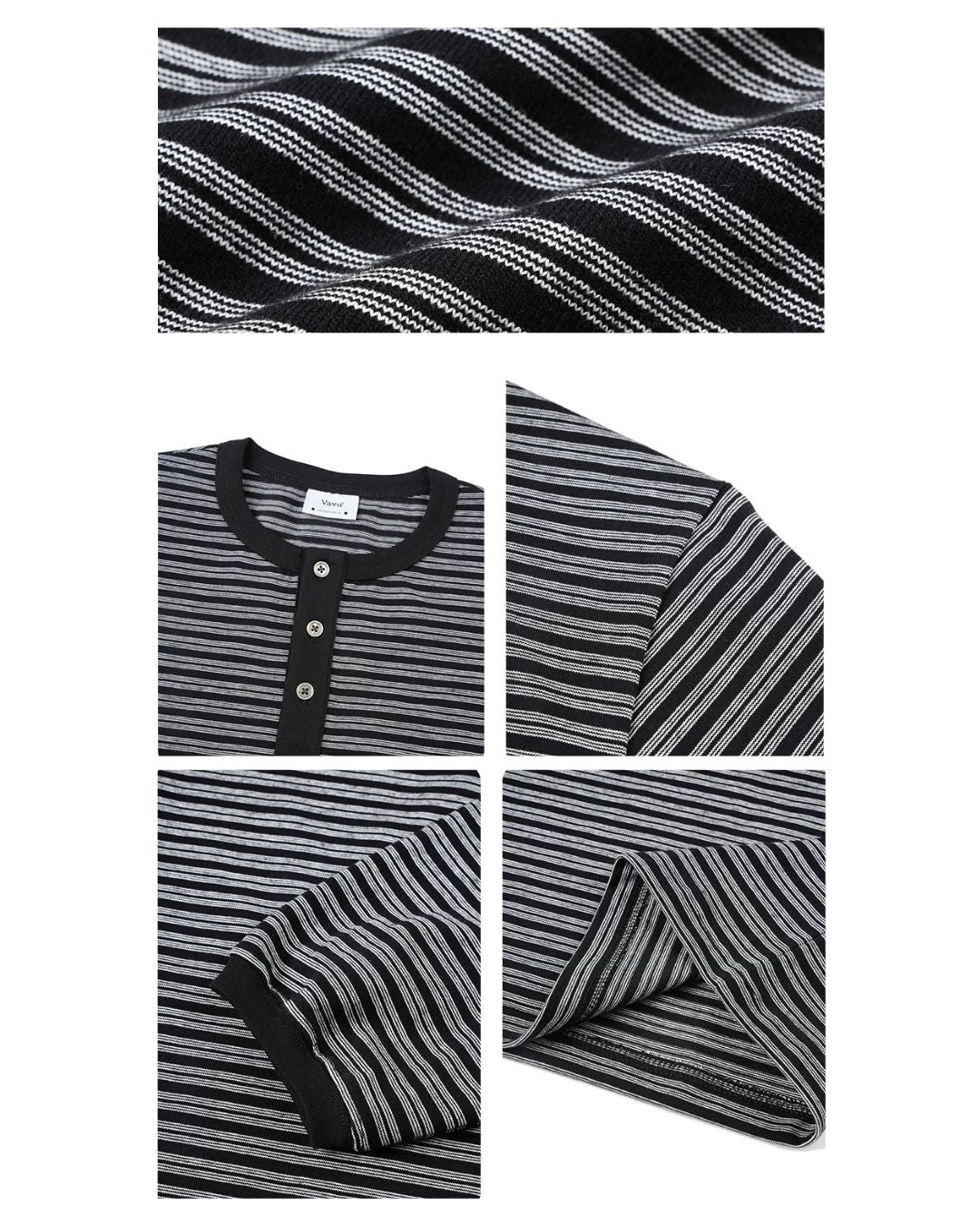 Fine Stripe Henley T-Shirt　LT091