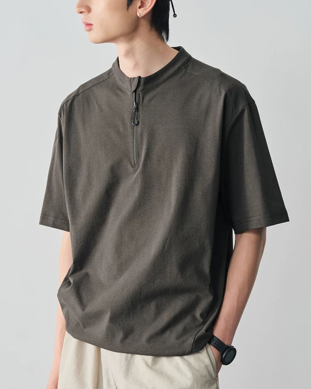 Half-zip Drawstring Pullover　ST202