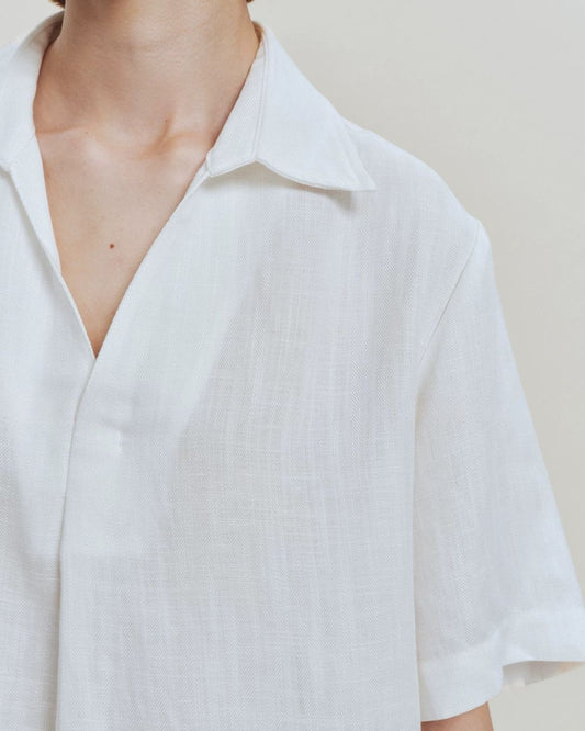 Linen Relaxed Skipper Shirt　SS095