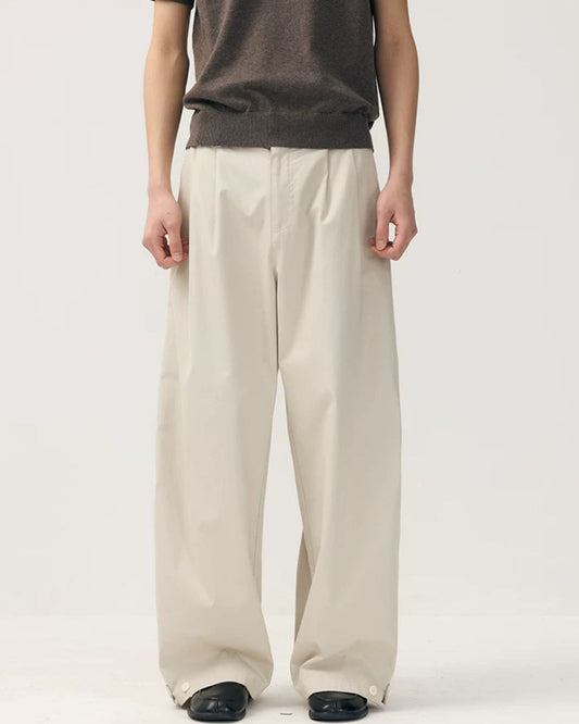 Hem Button Side Pleated Pants　WP104