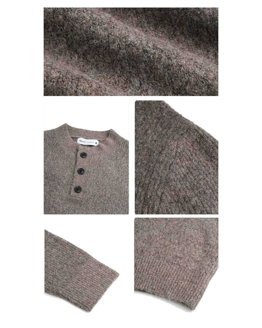 Wool Blend Henley Knit　KN056