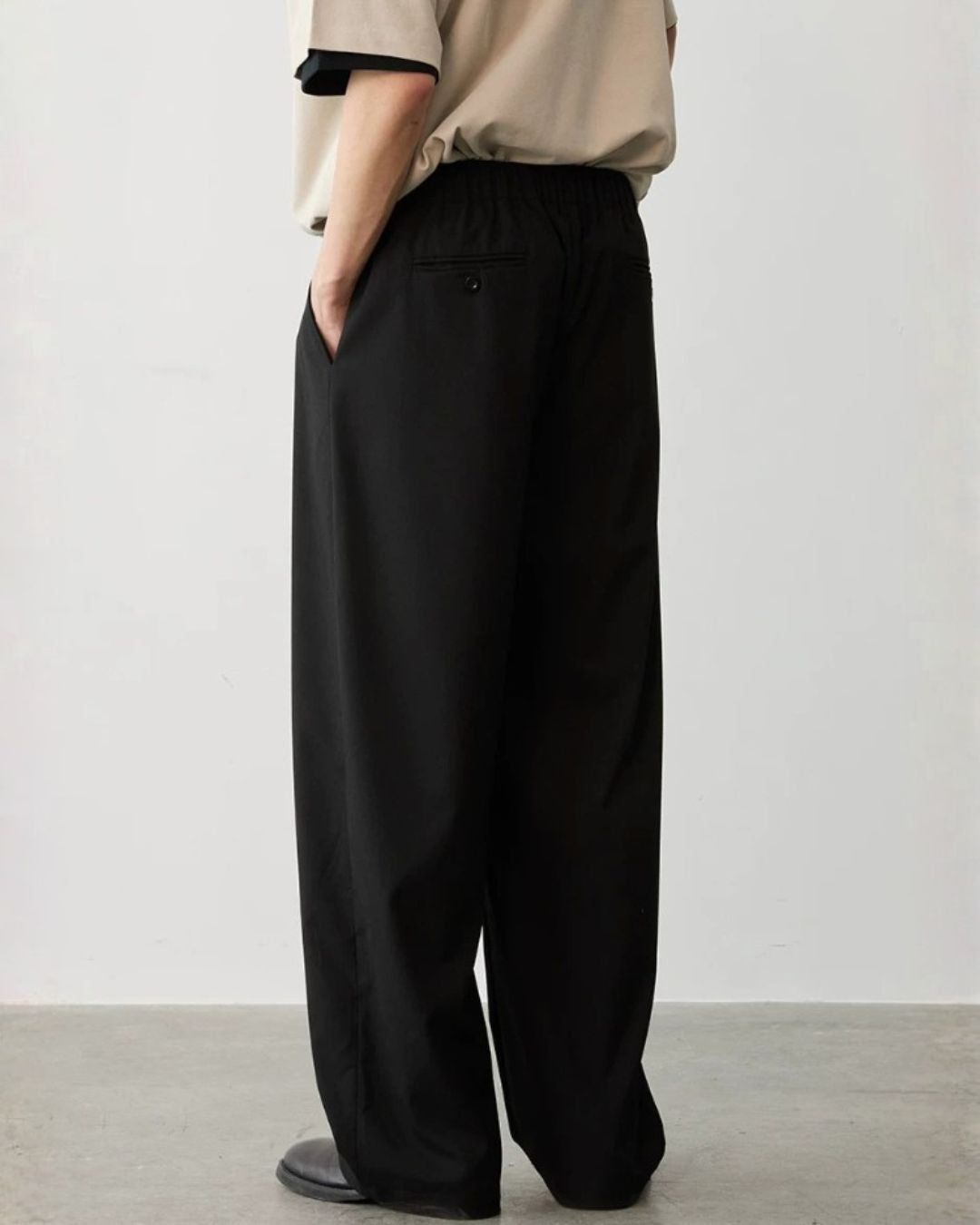Wool Blend Tuck Wide Pants　WP119