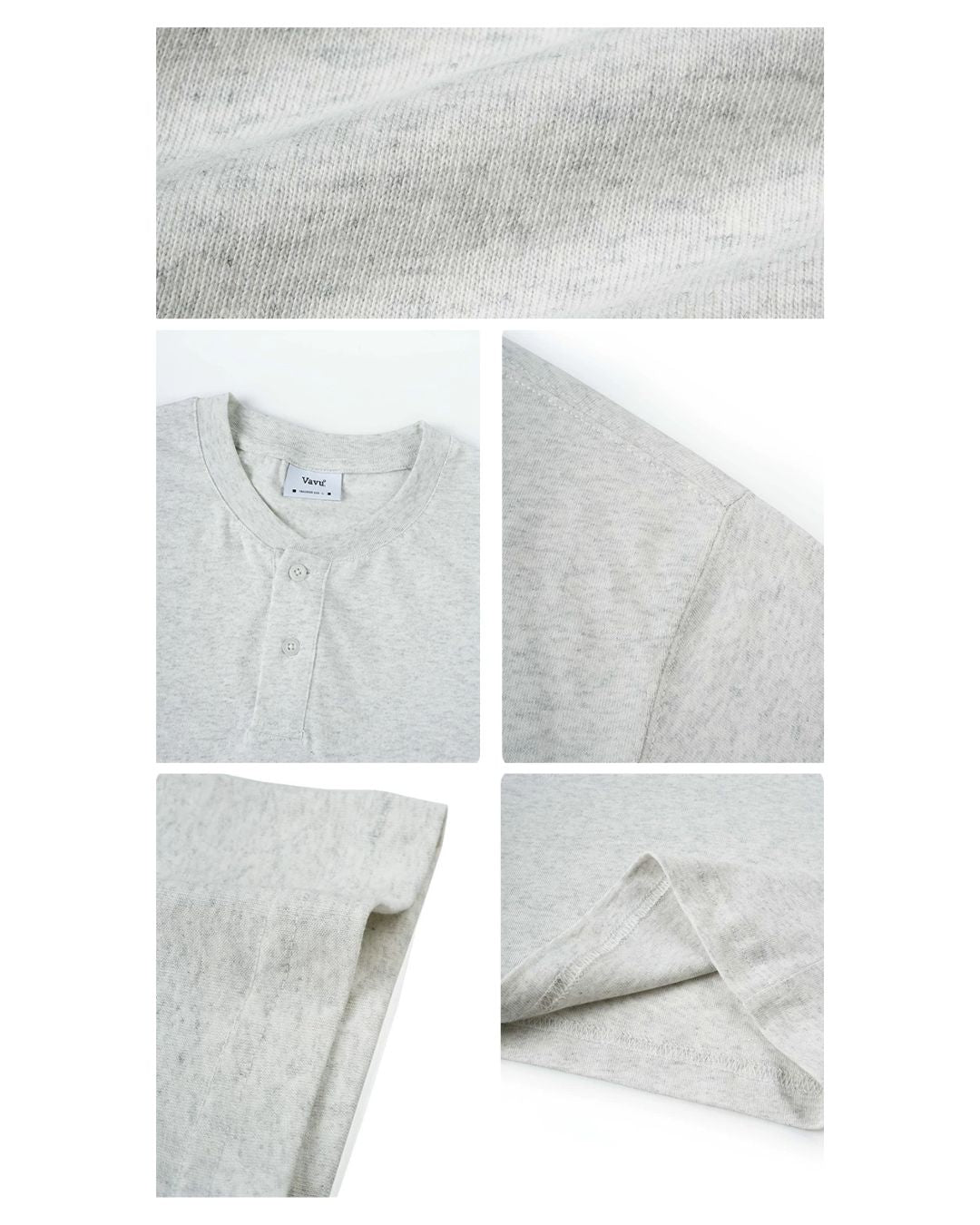 Cotton Henley Neck T-Shirt　ST206