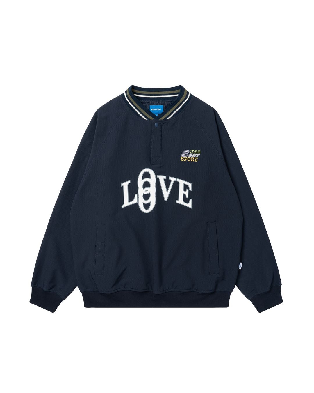 V-neck Half Button Logo Pullover　SW093