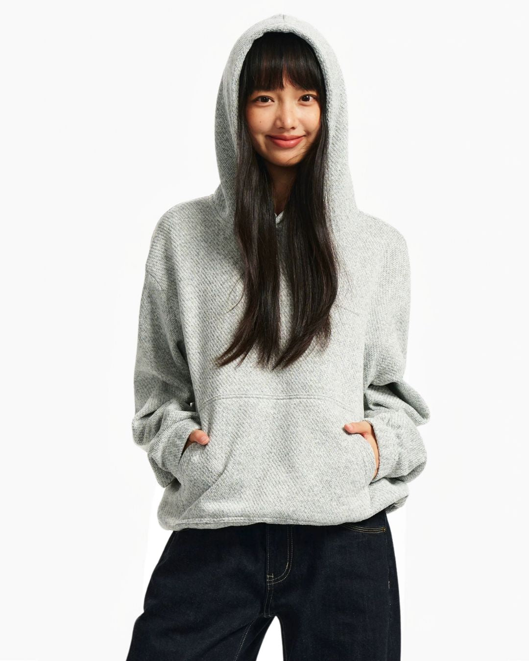 Textured Pullover Hoodie　HD084