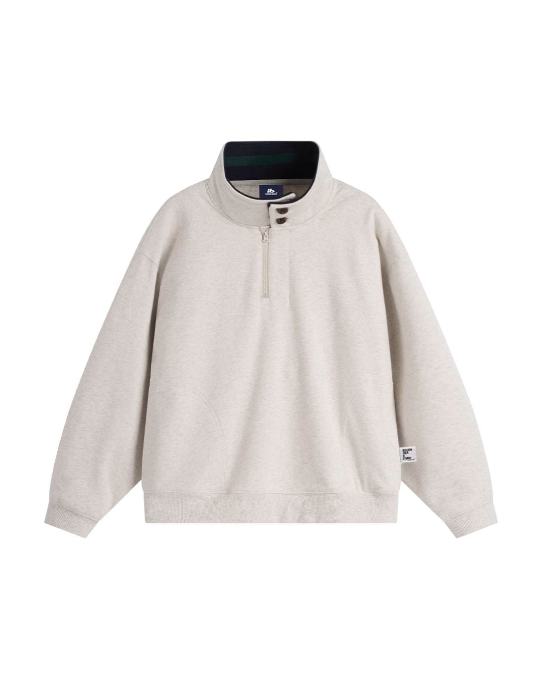 【10日以内お届け】Half-zip Buttoned Sweat　SW096