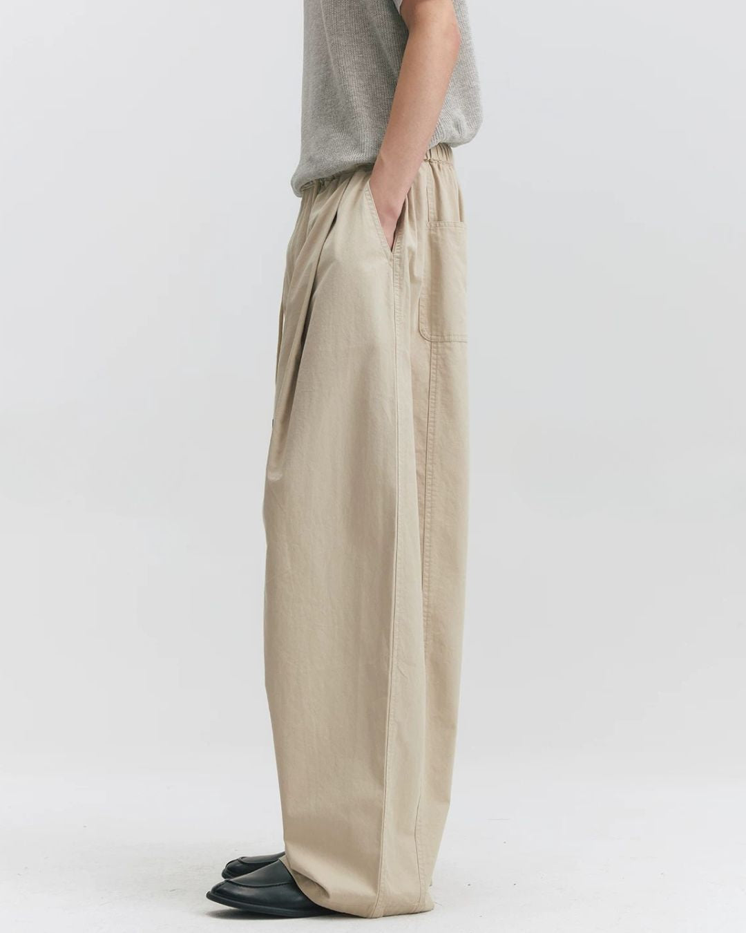 Cotton Gathered Wide Pants　WP106