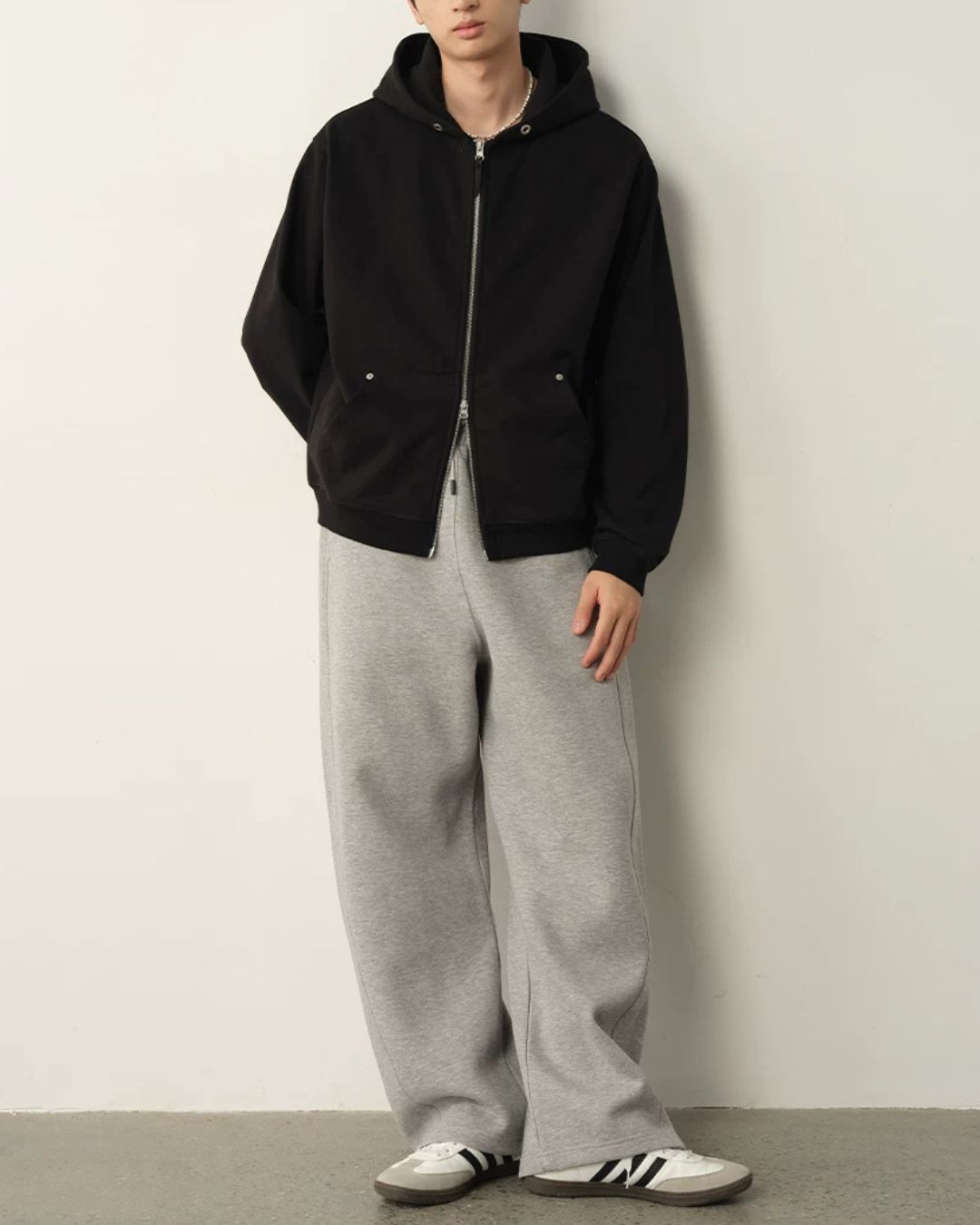 Double Zip Heavy Hoodie　HD087