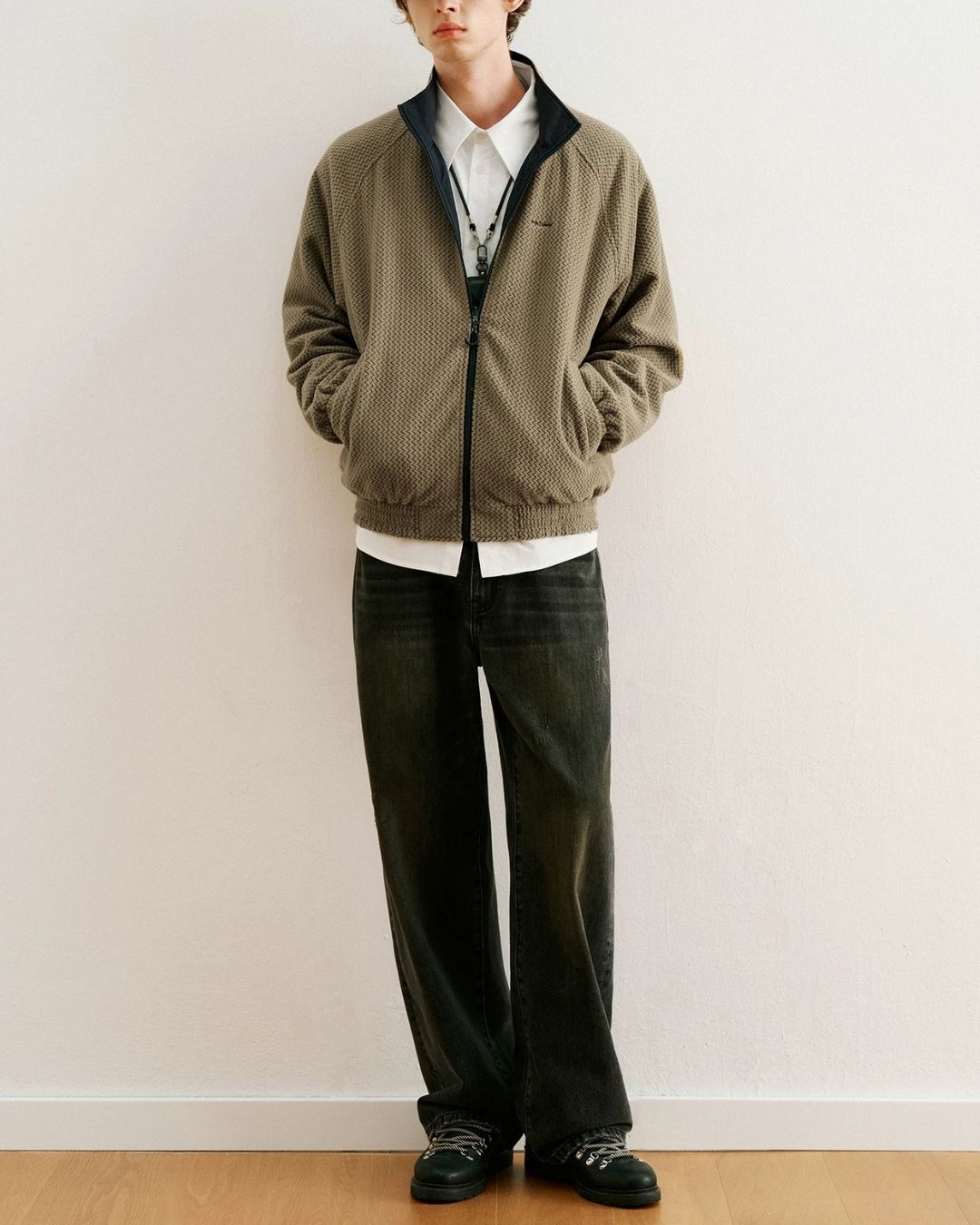 Reversible Stand Collar Jacket　JK257