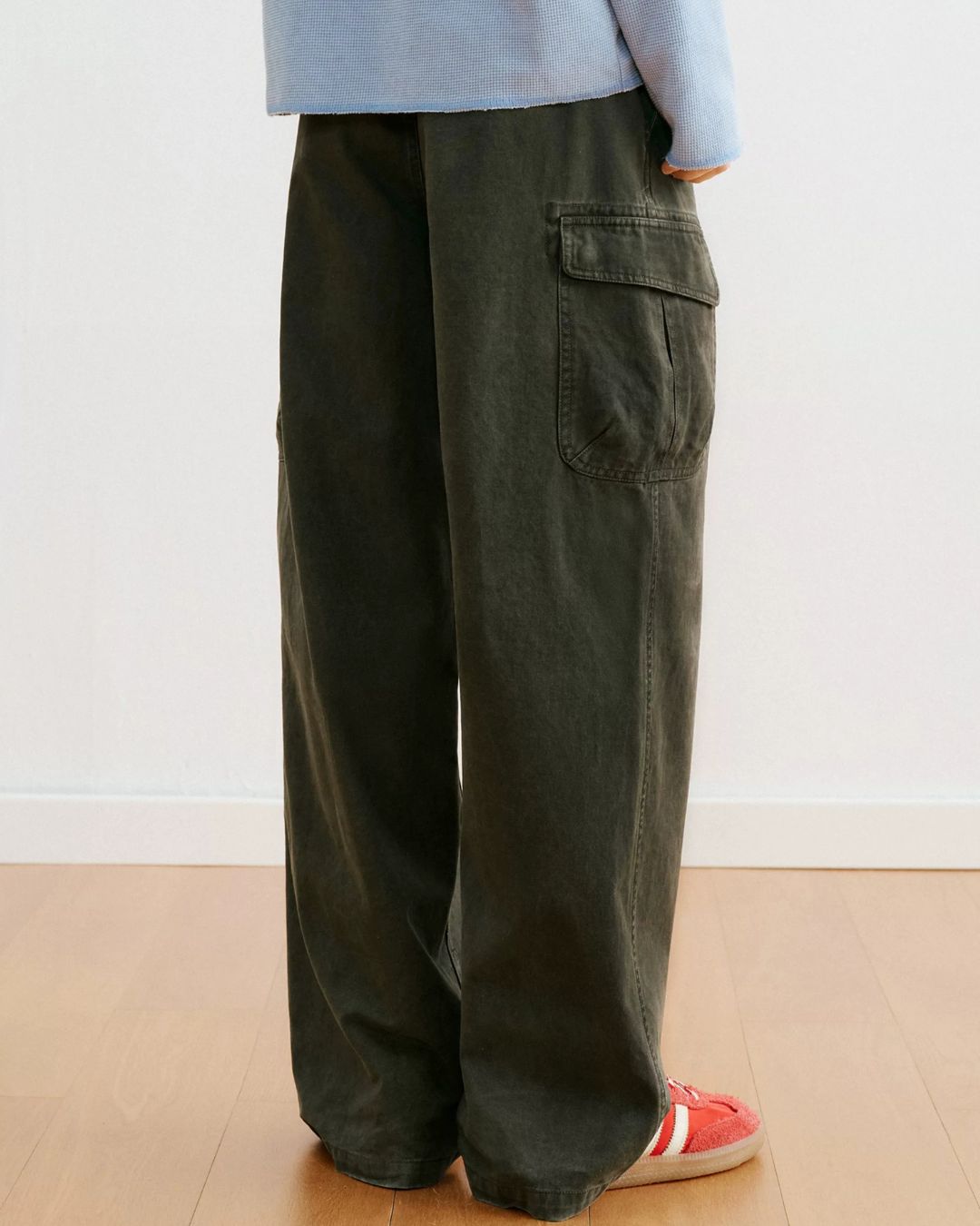 Washed Cargo Wide Pants　CP063