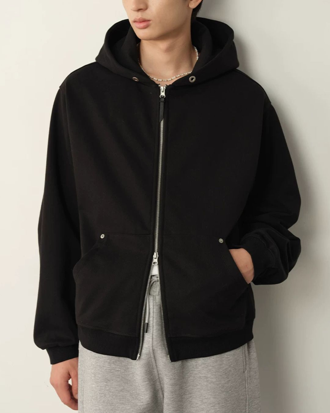 Double Zip Heavy Hoodie　HD087