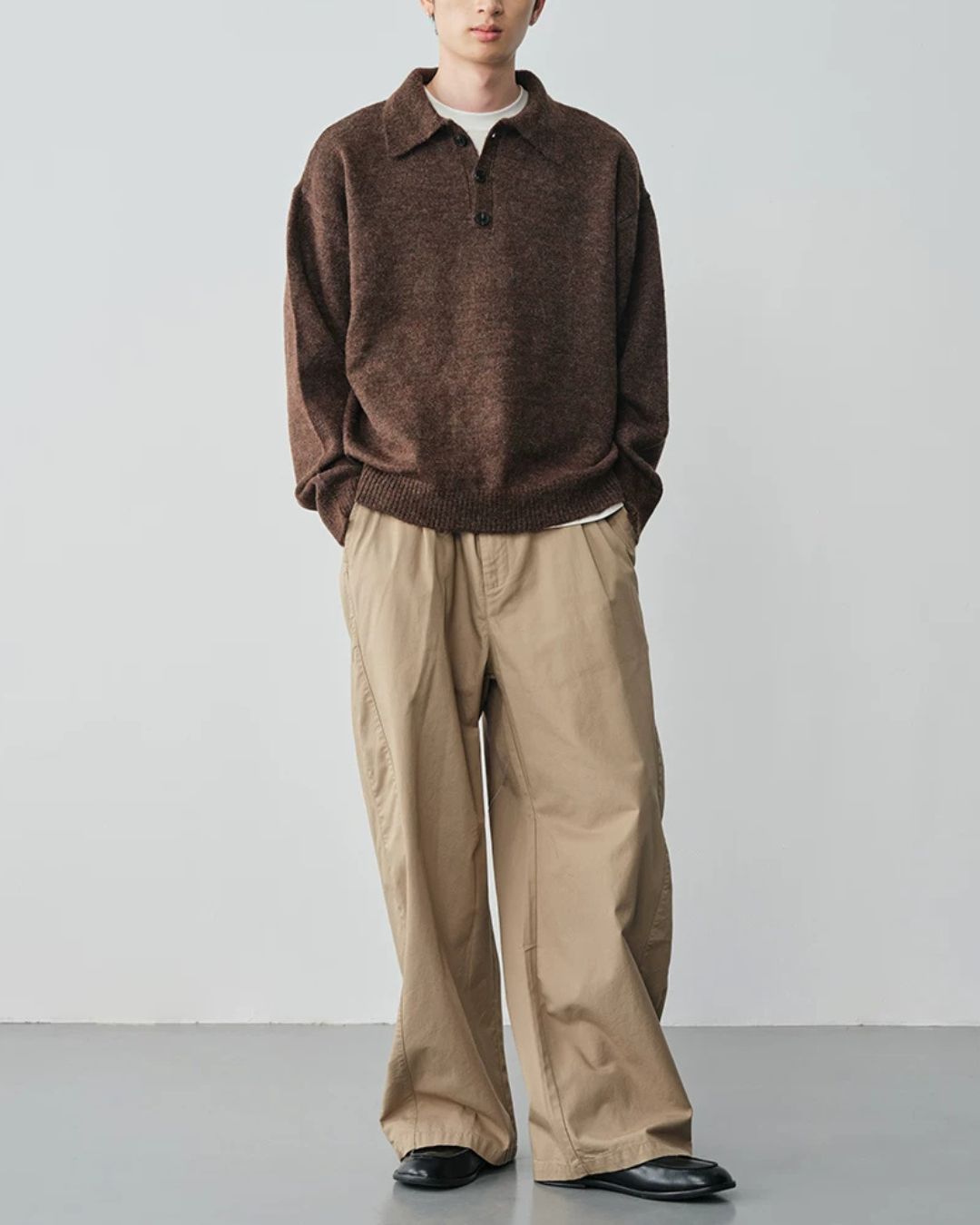 Alpaca Blend Polo Knit　KN058