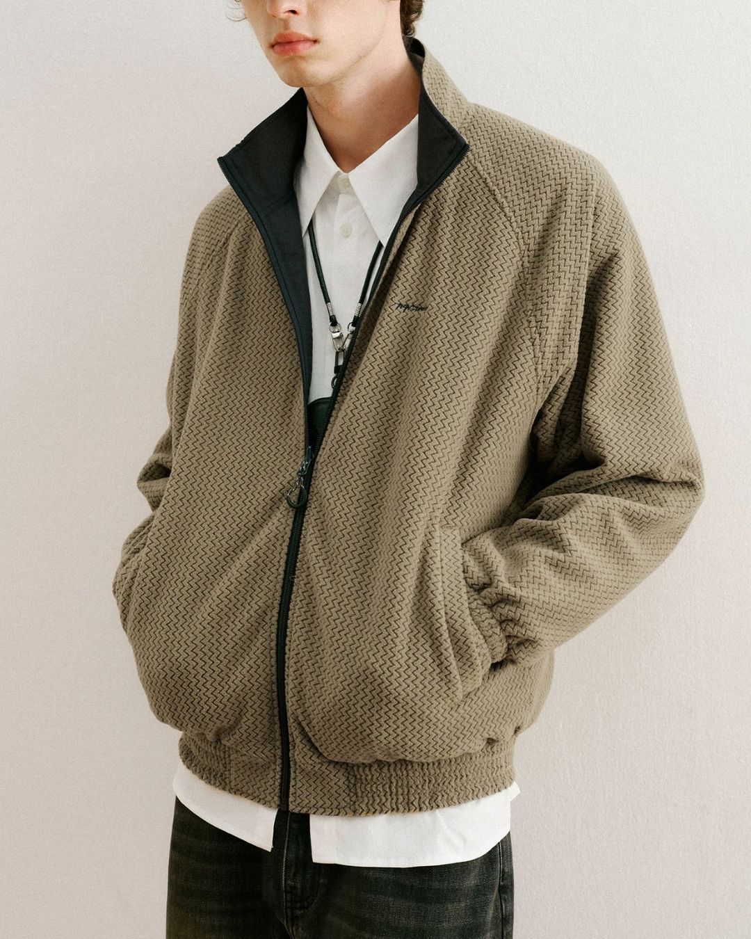 Reversible Stand Collar Jacket　JK257