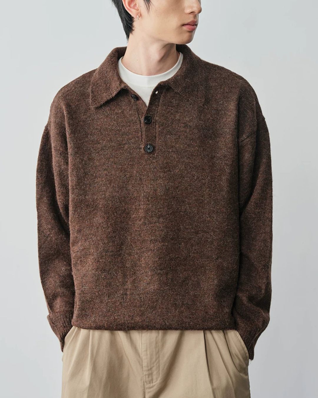 Alpaca Blend Polo Knit　KN058