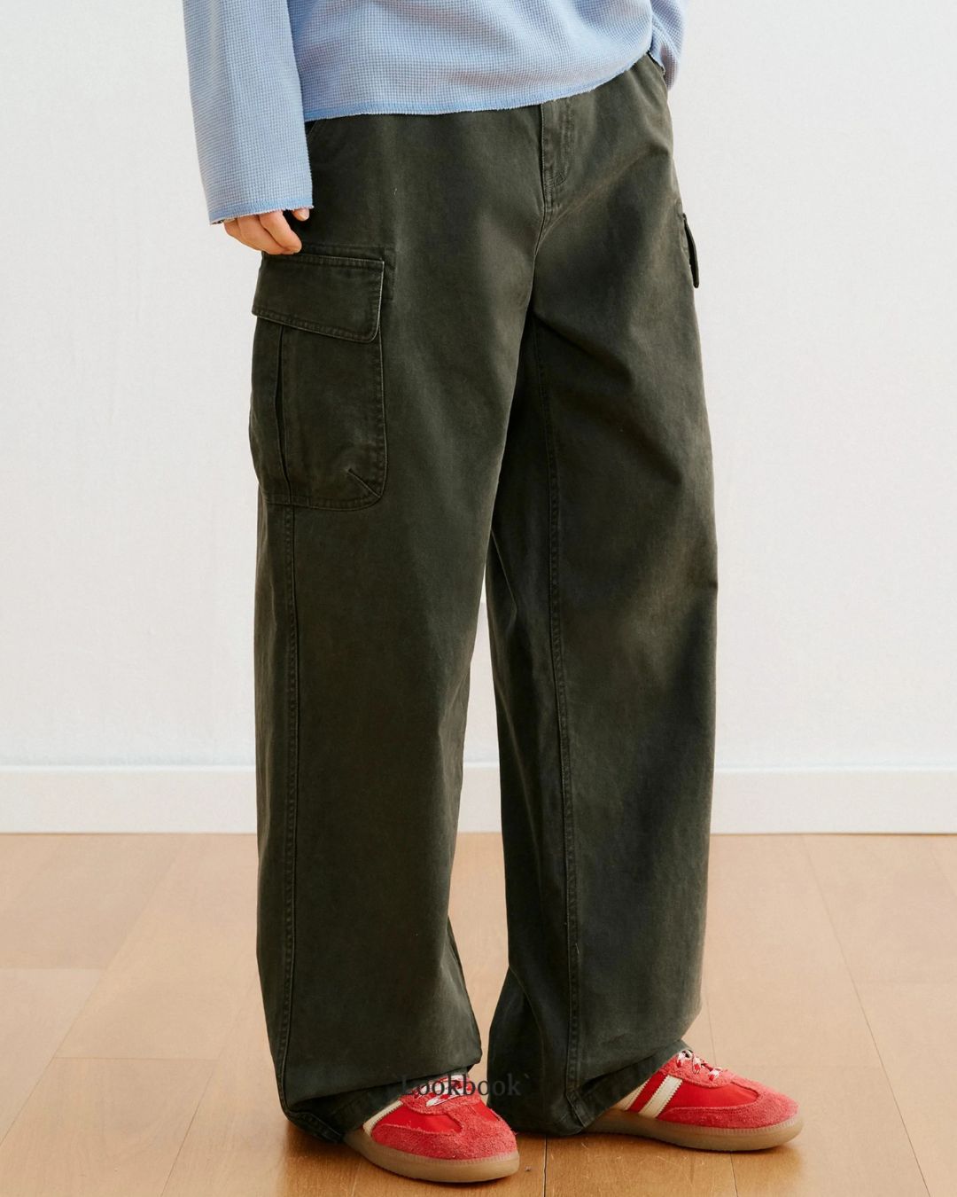 Washed Cargo Wide Pants　CP063