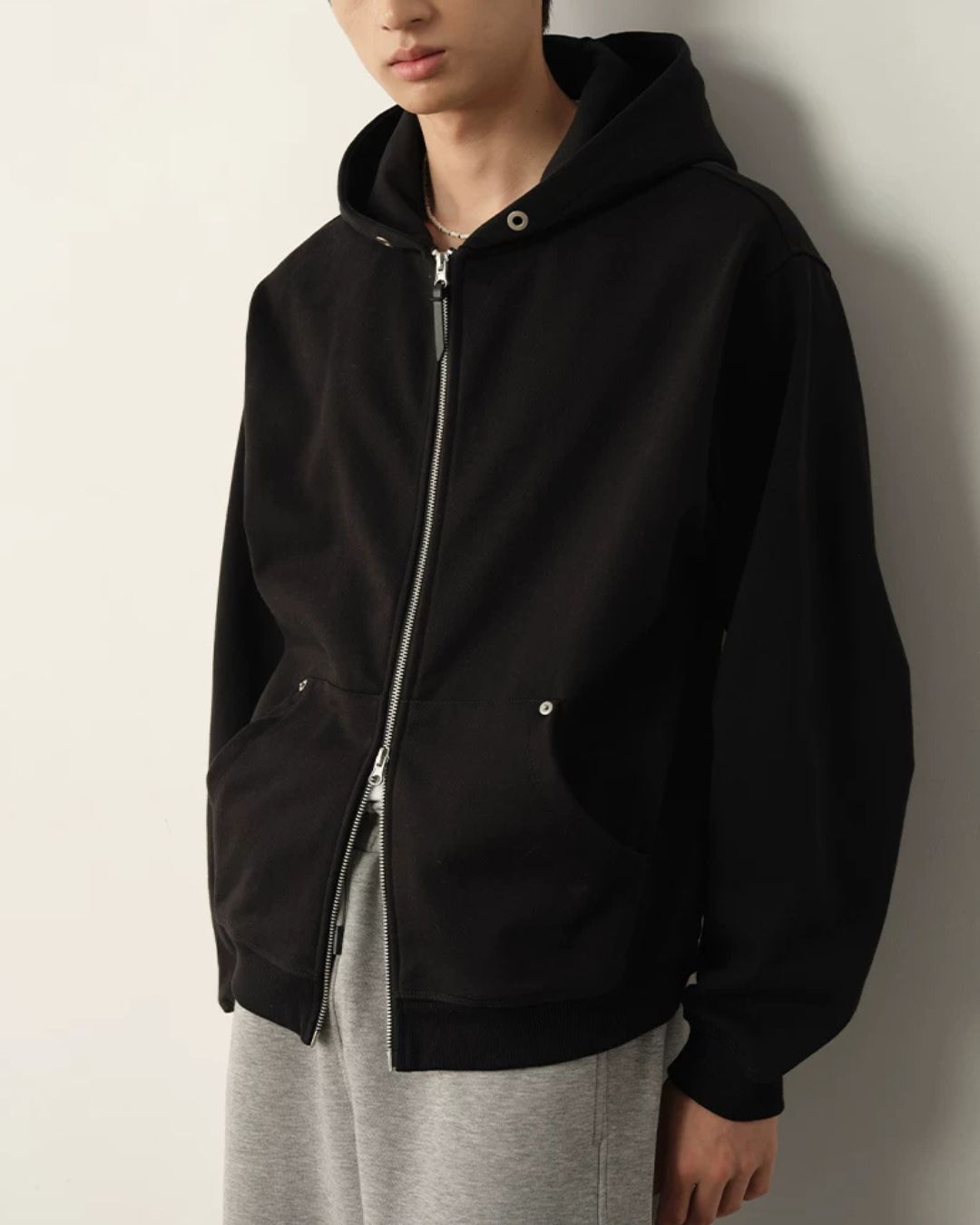Double Zip Heavy Hoodie　HD087