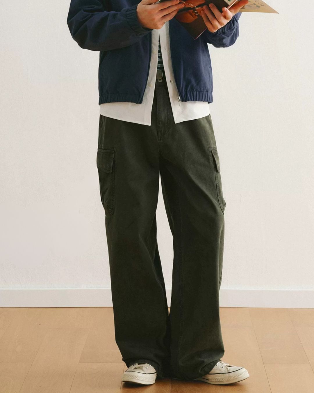 Washed Cargo Wide Pants　CP063
