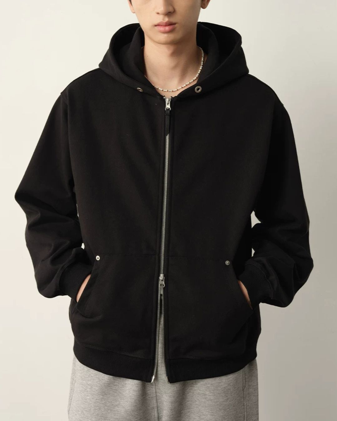 Double Zip Heavy Hoodie　HD087