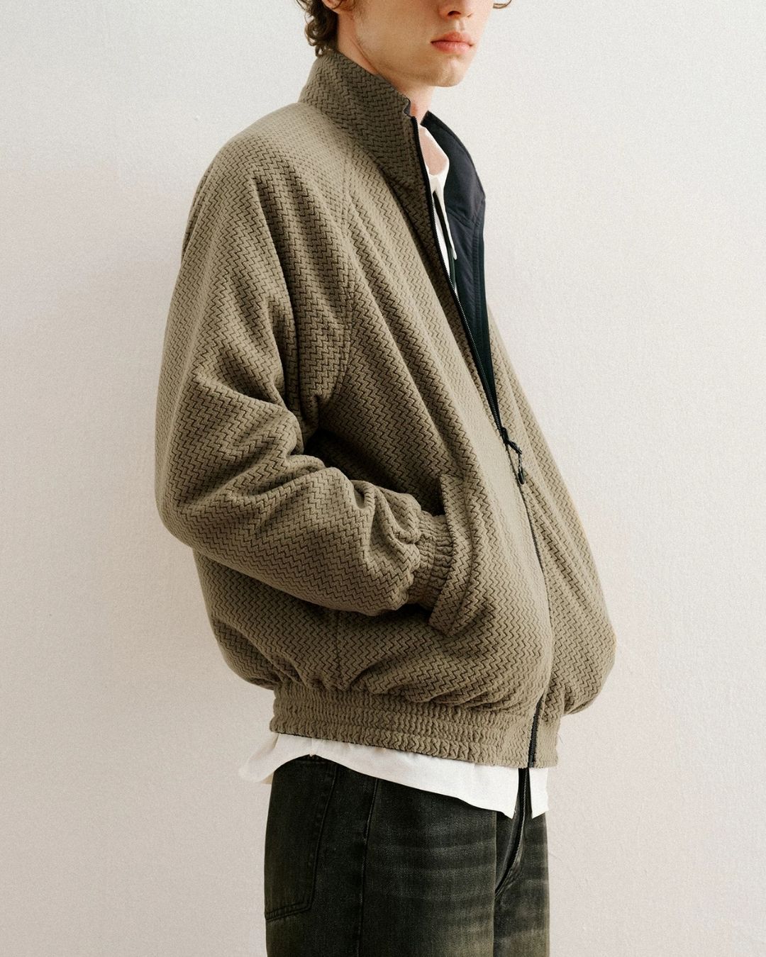 Reversible Stand Collar Jacket　JK257